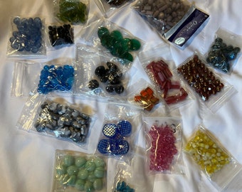 1 lb. Colored Glass Mixed Bead Lot Multi Colors Beading Crafting Jewelry Making Supplies