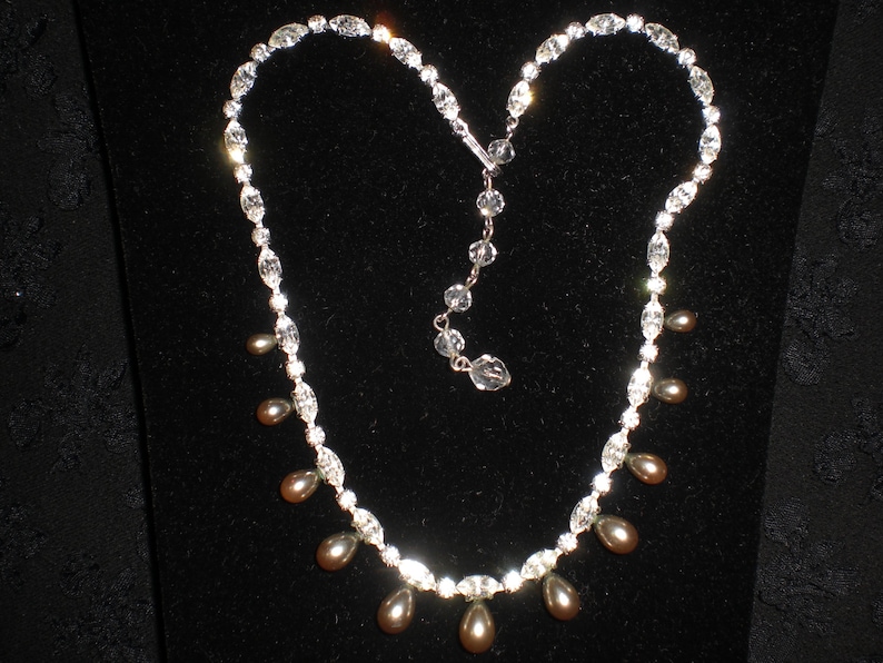 Vintage 1940s to 1960s Pearl Drop and Marquise Rhinestone - Etsy