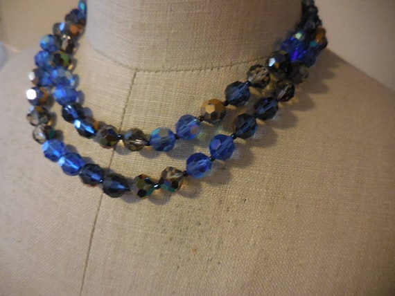 Vintage Women's Marvella Blue & Gray Necklace Dou… - image 2