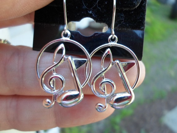 Vintage Women's Sterling Silver Clef Staff & Note… - image 2