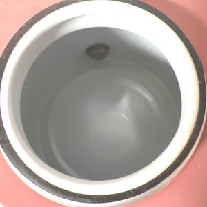 Vintage Pink Thermal 1 Gallon Jug Cooler, Liquid Metal, Porcelain & Plastic, Surface Rust, Dents image 6