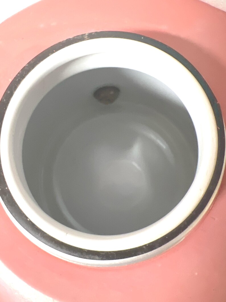 Vintage Pink Thermal 1 Gallon Jug Cooler, Liquid Metal, Porcelain & Plastic, Surface Rust, Dents image 6