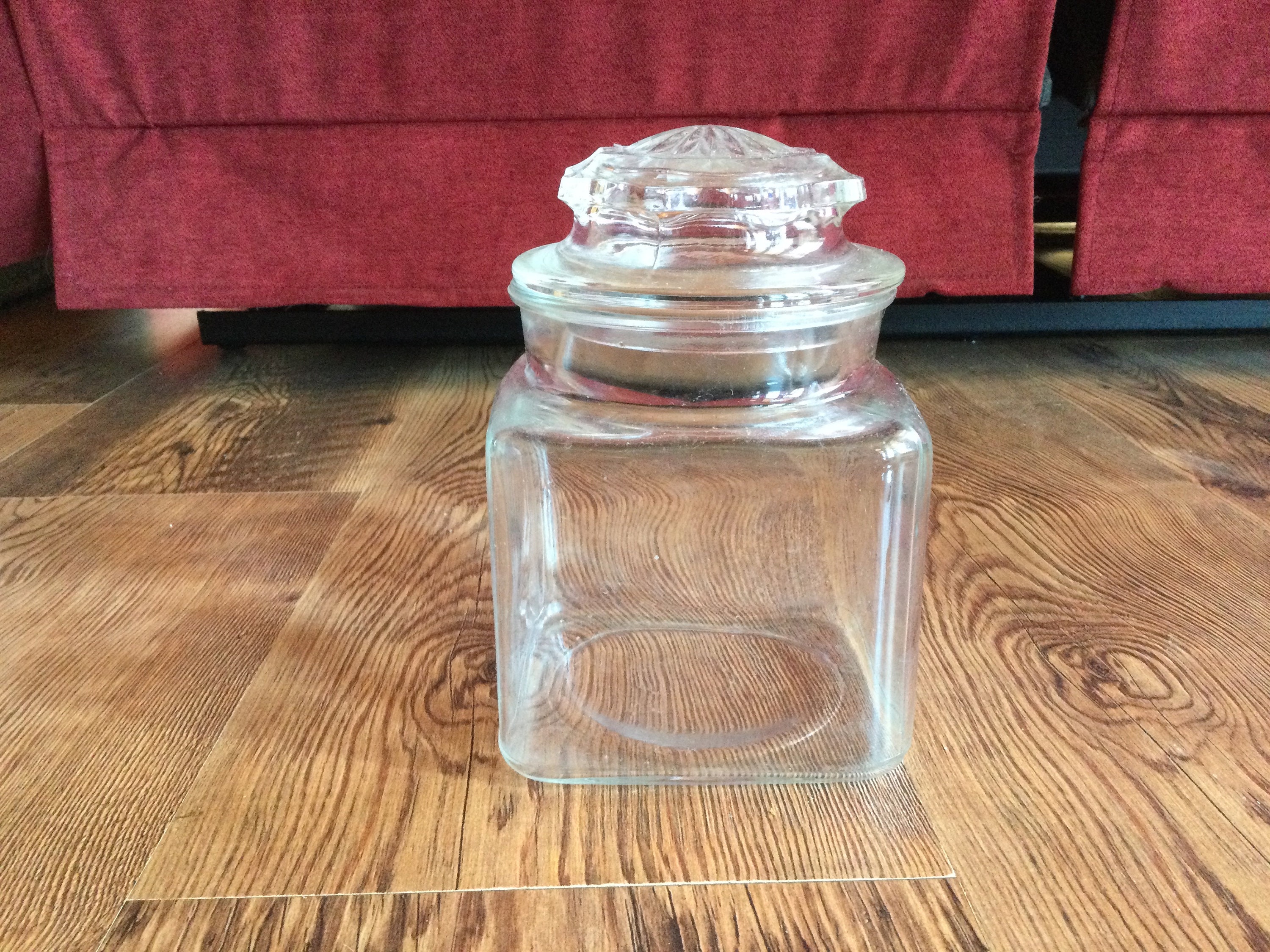 Vintage 1950s to 1970s Square Glass Storage Jar With Lid Etsy