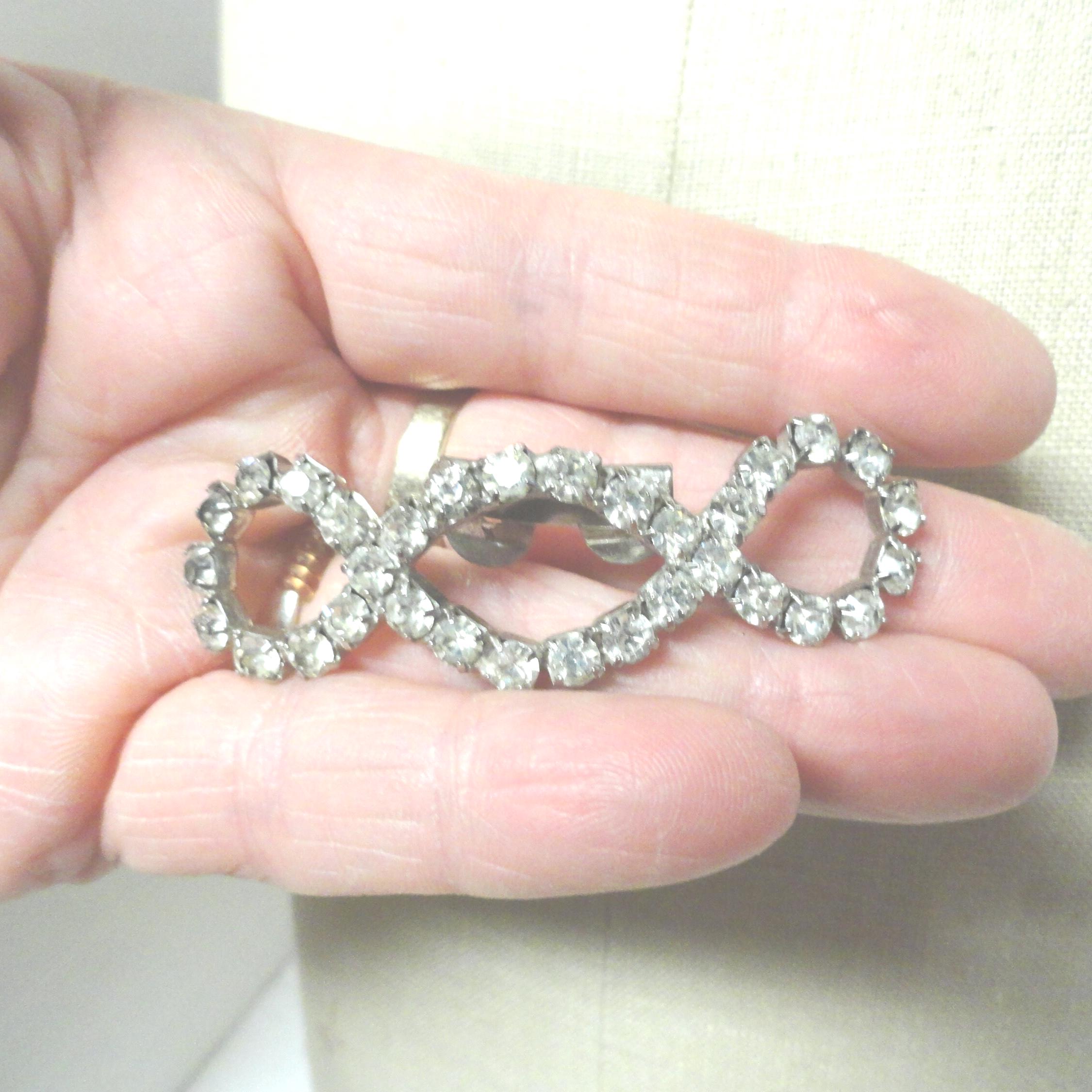 Rhinestone Decorative fur clip & Buckle – Silver Sparkle 3 Pack Rhinestone Hair Clips for High Ponytail - Nonslip  main image 2