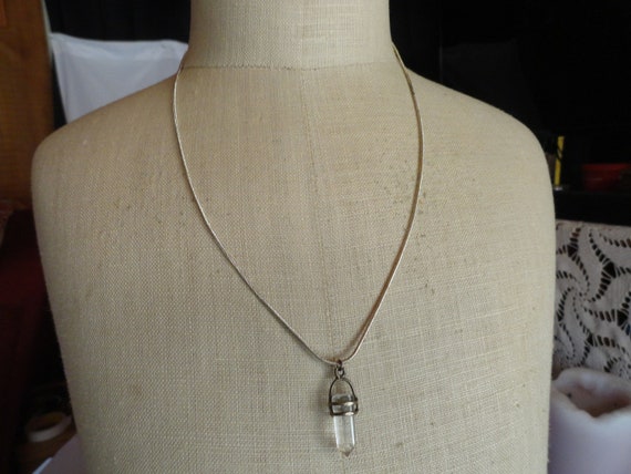 Vintage Women's Crystal & Sterling Silver Necklac… - image 1