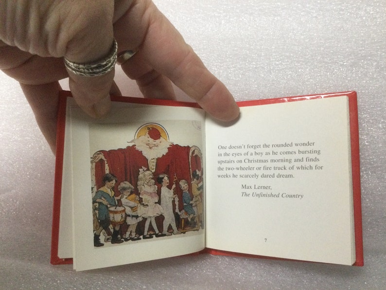 Vintage Tiny Christmas Book The Littlest Book of Christmas Images of Santa Claus 1993 WJ Fantasy, Inc. NY Public Library Germany 1990s image 4