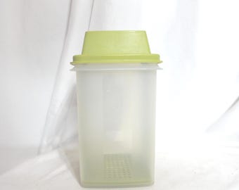 Vintage Tupperware Pickle Container Green & Clear Plastic 1970s 1980s
