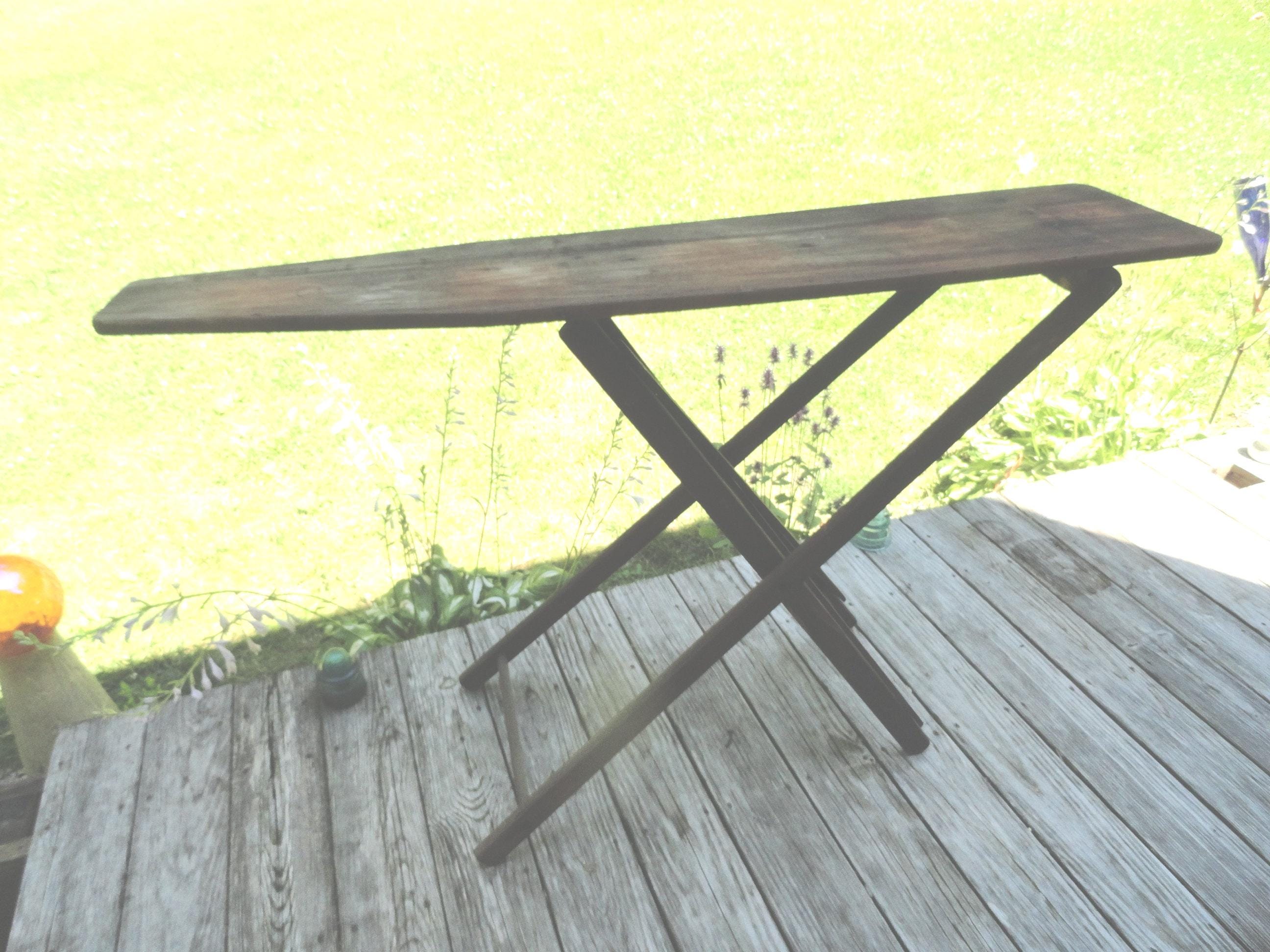 Antique Folding Wooden Ironing Board Primitive Wood Adjustable