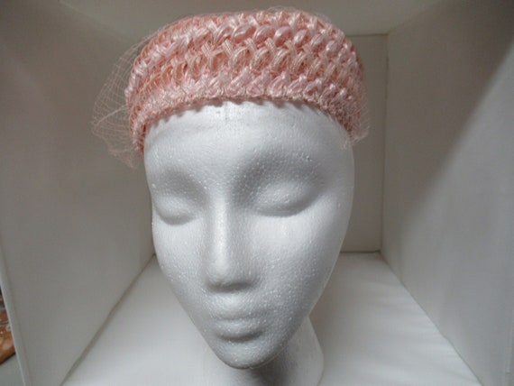 Vintage Women's Light Pink Plastic Like Straw Lad… - image 1