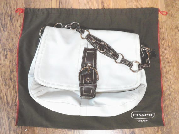vintage coach old ✨ ivory White bag FANCY COACH PURSE, Vintage Coach Shoulder Bag, Coach Legacy