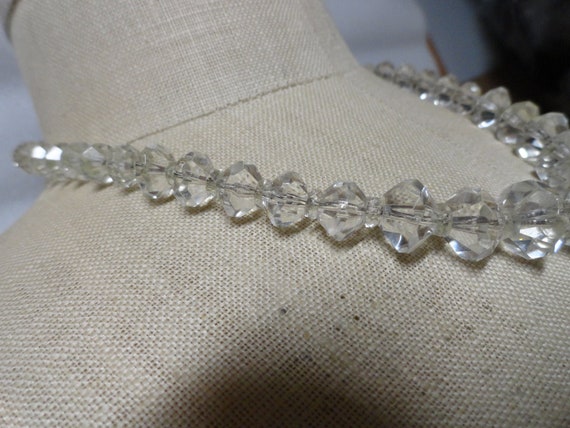 Vintage Women's Clear Crystal Necklace Sterling S… - image 3