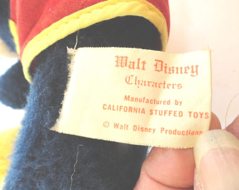 Vintage Mickey Mouse Plushy, Stuffed Toy, California Stuffed Toys, 1972-1974 image 10