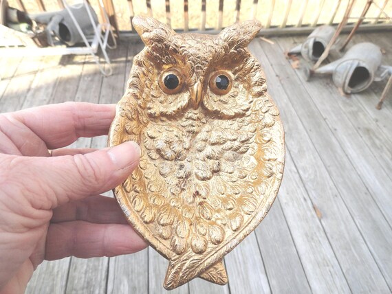 Vintage Tancraft Owl Dish, Gold Metal Ashtray, 1960s 70s - Etsy