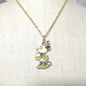 Vintage Little Girl’s Disney Necklace Choice’: Snow White, Minnie Mouse, Bambi, Gold Tone, 1970s image 2
