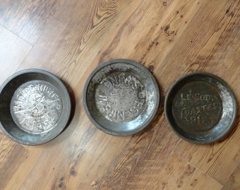 Vintage Choice of 3 Different Pie Tins Le Cody, Mrs. Smith's, Mrs. Wagner's 1930s 1940s Farmhouse Country Home Decor Kitchen Display Retro