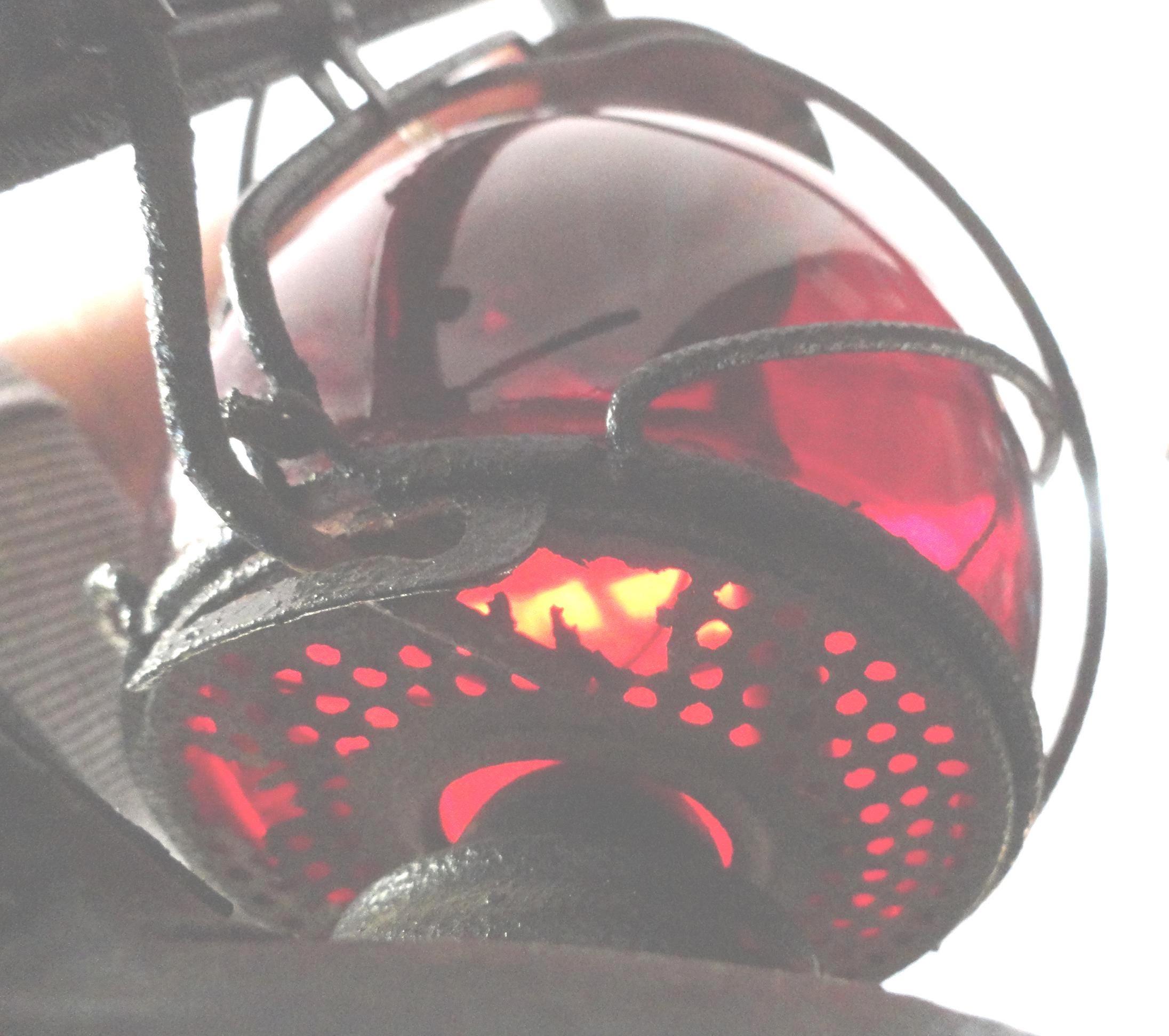 Antique Dietz Monarch Red Glass Lantern Railroad Black Metal