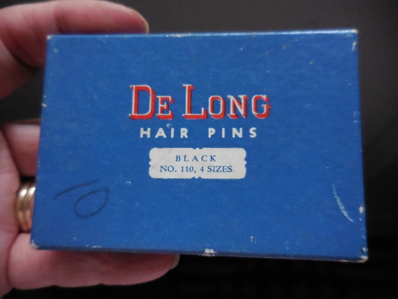 Vintage Women's De Long Hair Pins Black Metal No.… - image 5