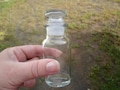 Vintage Wagner Vitamin, Spice Bottle with Stopper, Clear Glass, Small