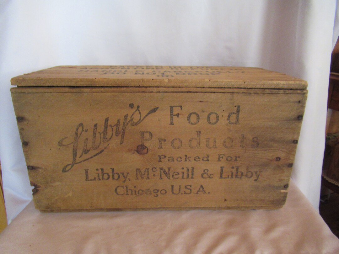 Vintage Libby's Cooked Corned Beef Crate Repurpose Rustic Wood ...