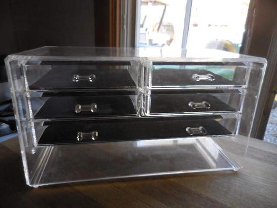 Vintage 1991 Clear Acrylic Retro Storage Bathroom Craft Etsy