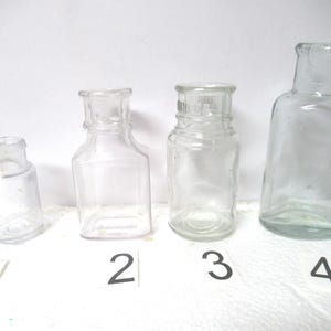 Vintage Clear Glass Cork Top Bottle Choice, Small Collectible