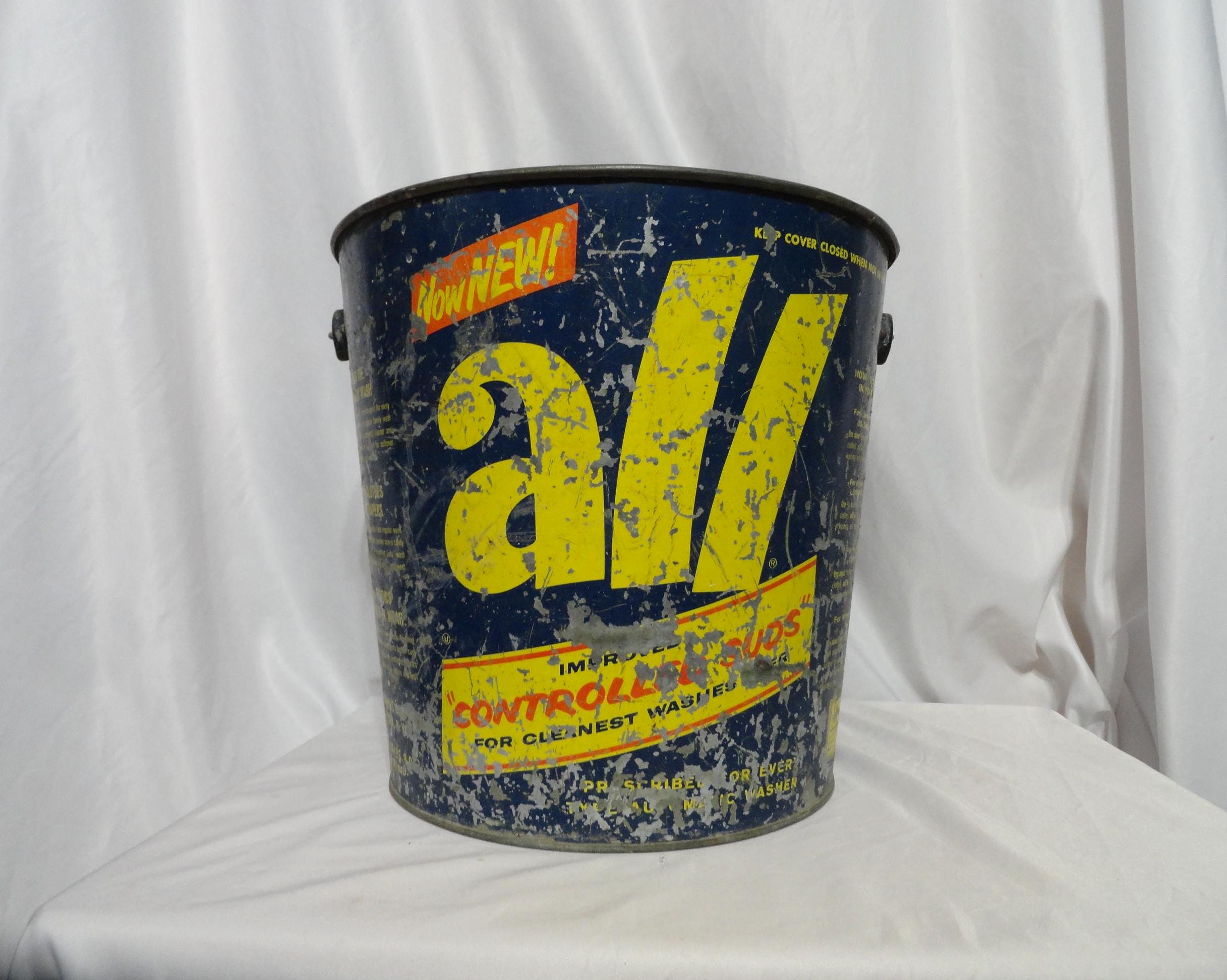 1950s All laundry soap バケツ Vintage All Laundry Detergent Metal Pail Bucket Not Perfect