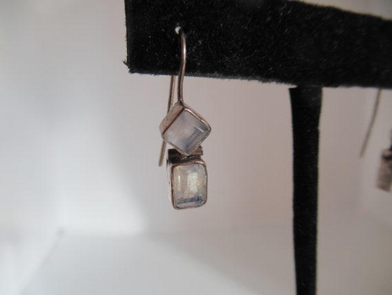 Vintage Women's Sterling Silver & Moonstone Earri… - image 2