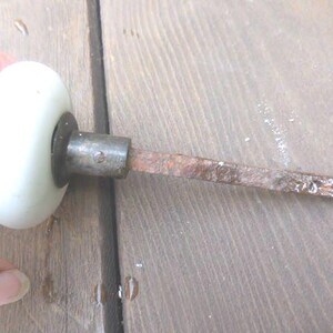 Vintage White Porcelain Doorknob, Single, Repurpose, 1900s-40s