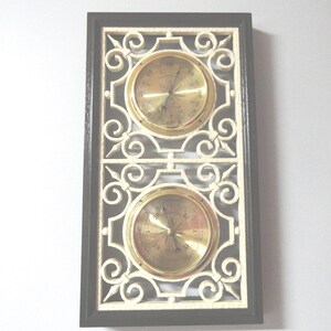 Vintage Springfield Wall Thermometer, Barometer, 1970s Plastic