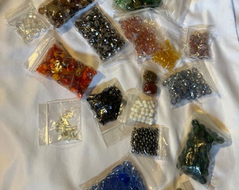 1 lb. Colored Glass Mixed Bead Lot Multi Colors Beading Crafting Jewelry Making Supplies