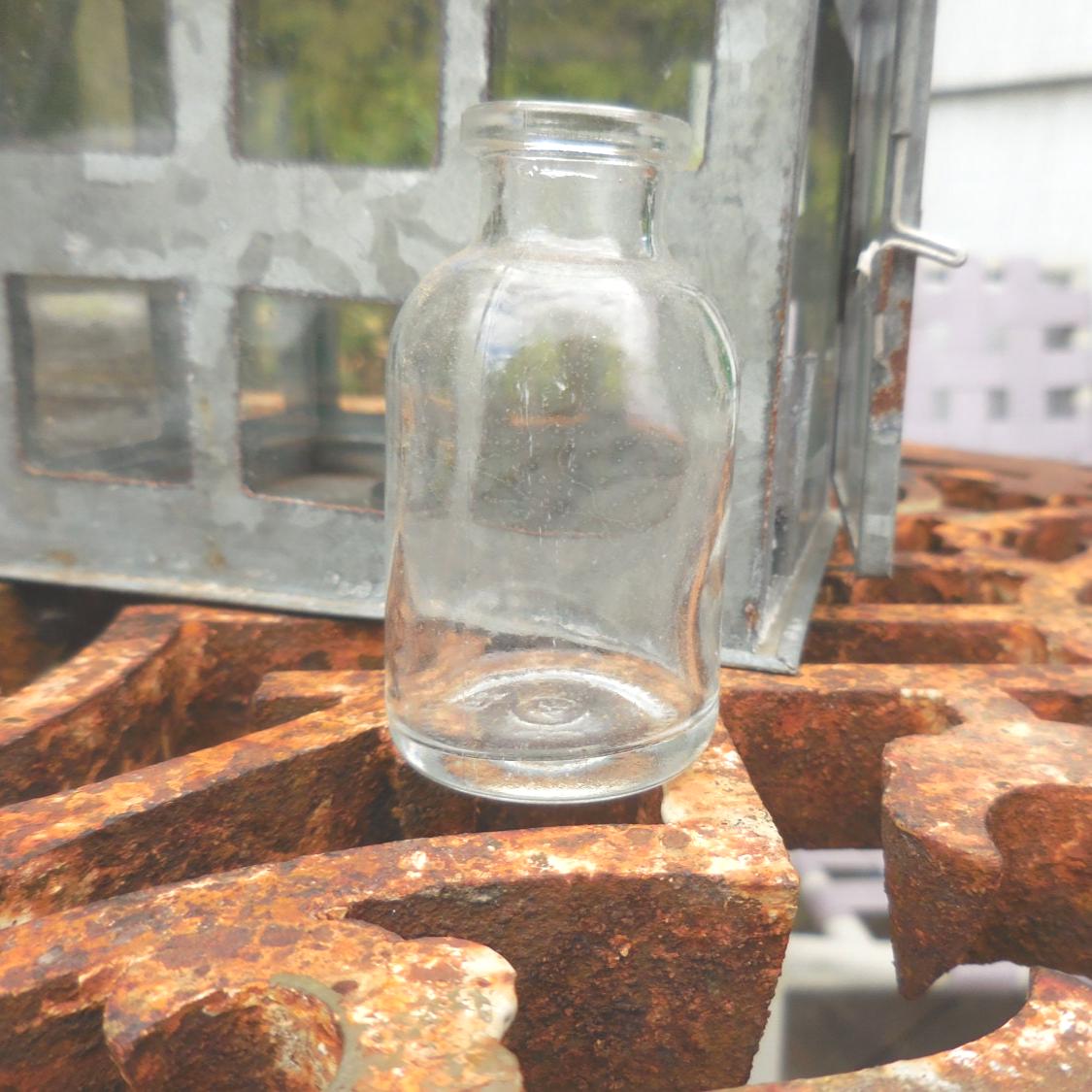 Vintage Tiny Glass Bottle for Crafting, Clear, 1960s-70s, No