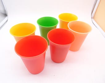 Vintage Tupperware Bell Tumblers Set of 6, 109-37,  1970s 1980s