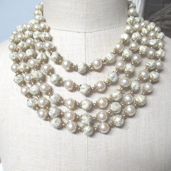 Collier Vintage Fantaisie Perles - Bijou D'occasion, Style Rétro, Sans Marque