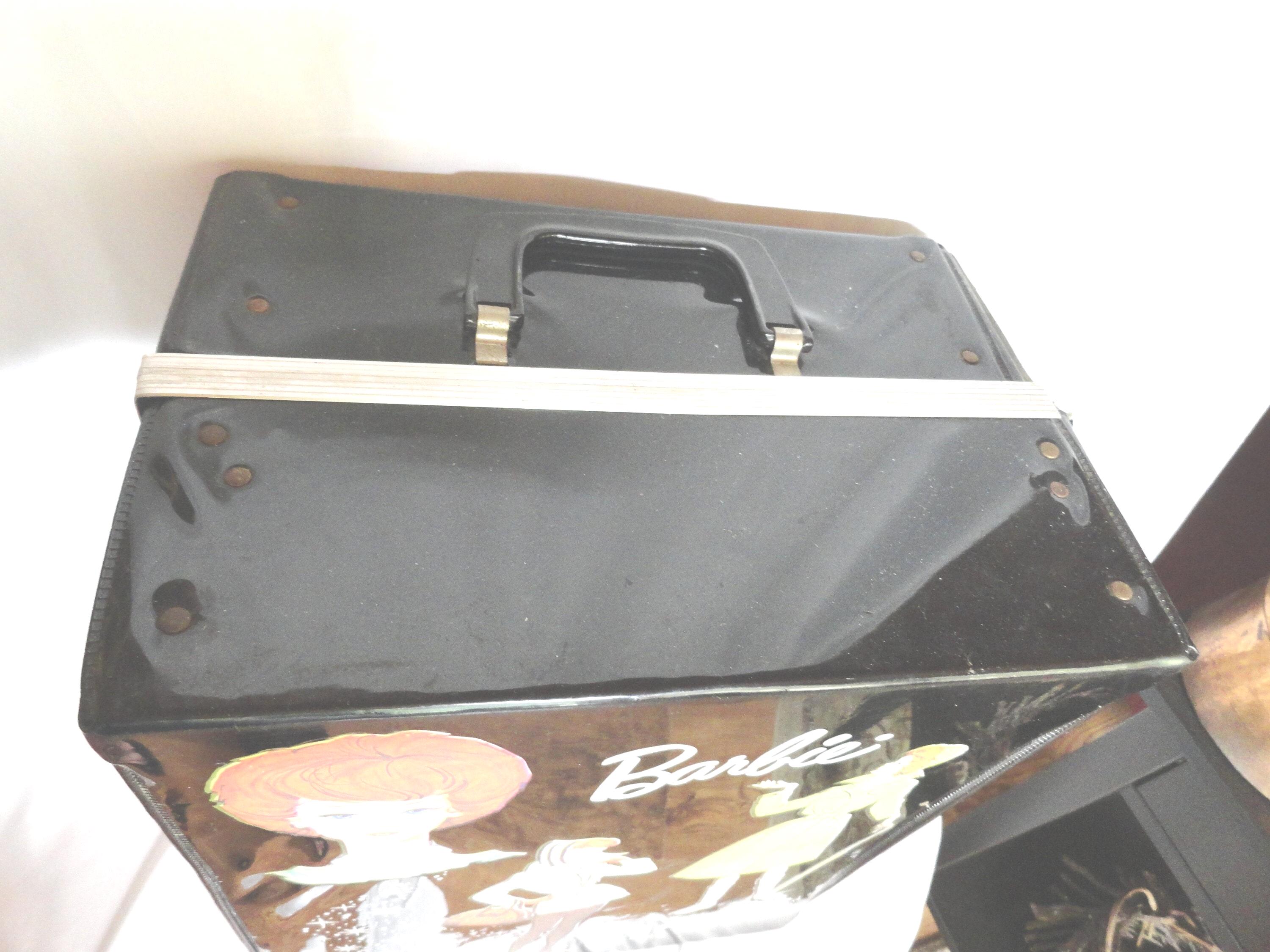 Vintage 1960s Barbie Doll Black Vinyl Large Travel Case 1963