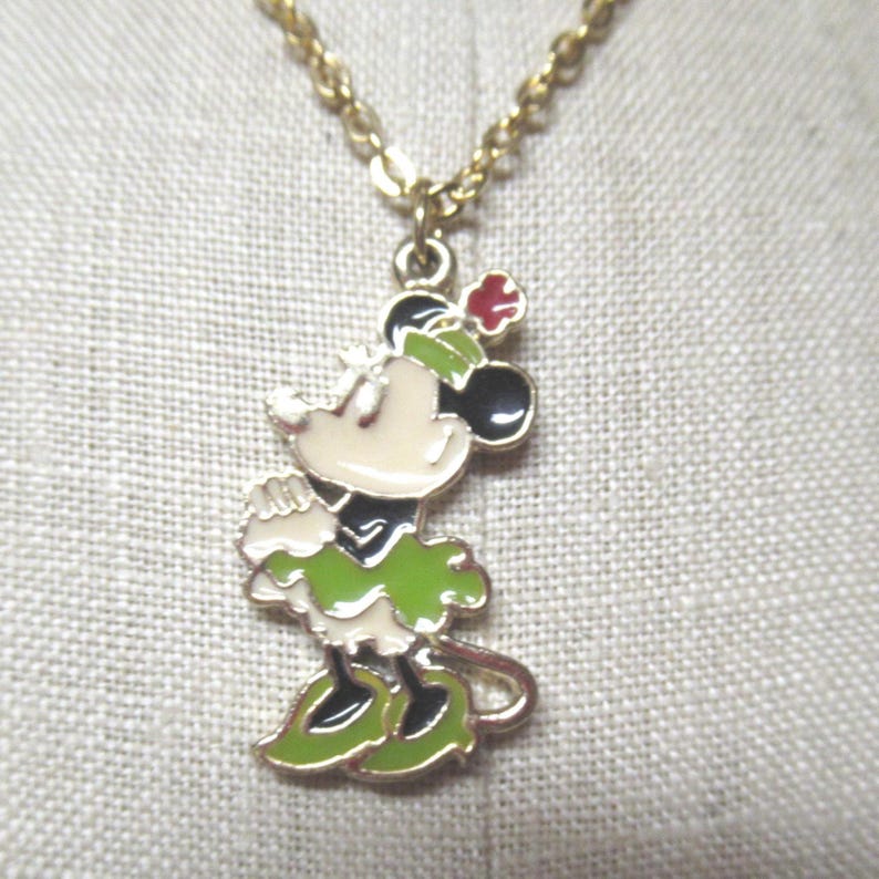 Vintage Little Girl’s Disney Necklace Choice’: Snow White, Minnie Mouse, Bambi, Gold Tone, 1970s image 6