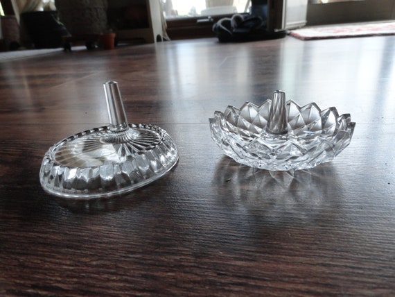 Vintage Avon Crystal Ring Holder Clear Vanity Bed… - image 4