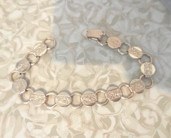 Vintage Sarah Coventry Bracelet Embossed Disks De… - image 3