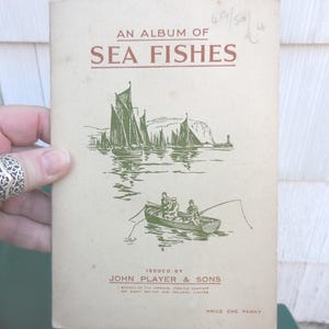 Vintage John Player & Sons Cigarette Stamps Booklet of Sea Fishes English Complete Collection Album England 1930s