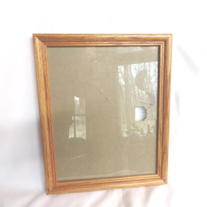 Vintage Oak Wood Picture Frame, Horizontal Wall Hang Only or Self Stand 1980s-90s