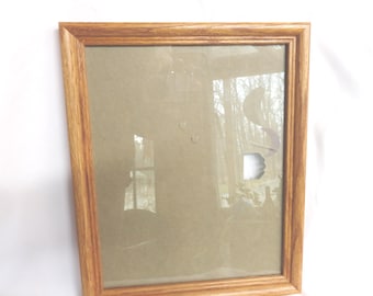 Vintage Oak Wood Picture Frame, Horizontal Wall Hang Only or Self Stand 1980s-90s