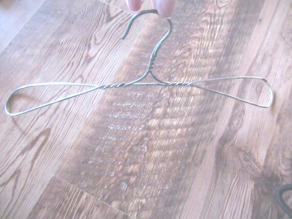 Vintage Twisted Metal Wire Clothes Hanger, Art Deco, Large, 1920s