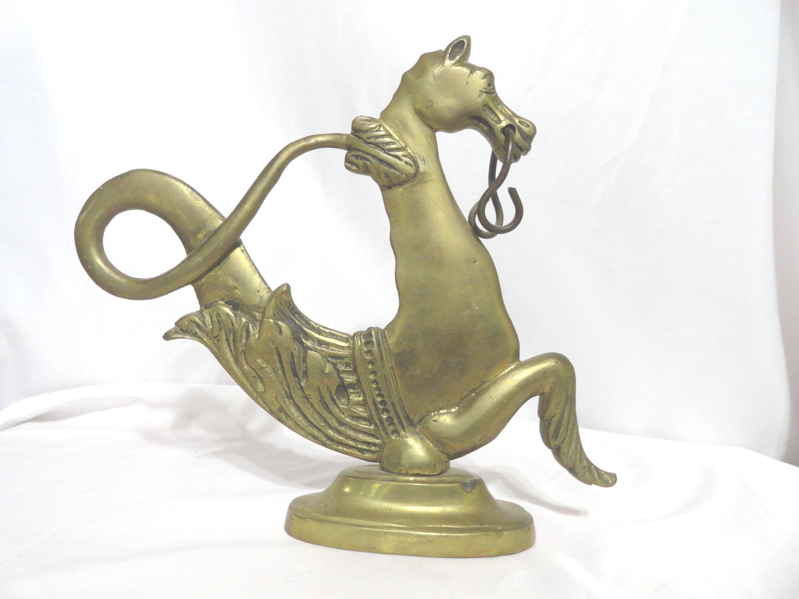 Vintage Venetian Brass Seahorse, Gondola Oar Lock, Home Decor