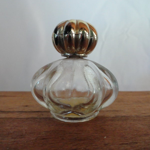 Vintage Avon Empty Glass Perfume Bottle Tiny Collectible Somewhere or Charisma Minuette Gold Tone Caps 1950s to 1970s