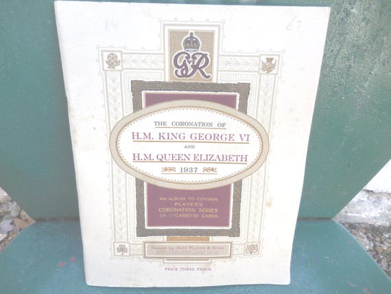 Vintage English Cigarette Cards, Player's Navy Coronation Series Booklet,  Tobacco 1930s