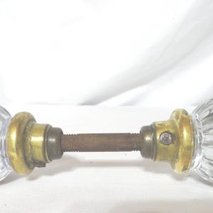 Vintage Clear Glass Doorknob Set Smaller Set Repurpose Recycle Repurpose 1920s to 1940s Old House Hardware