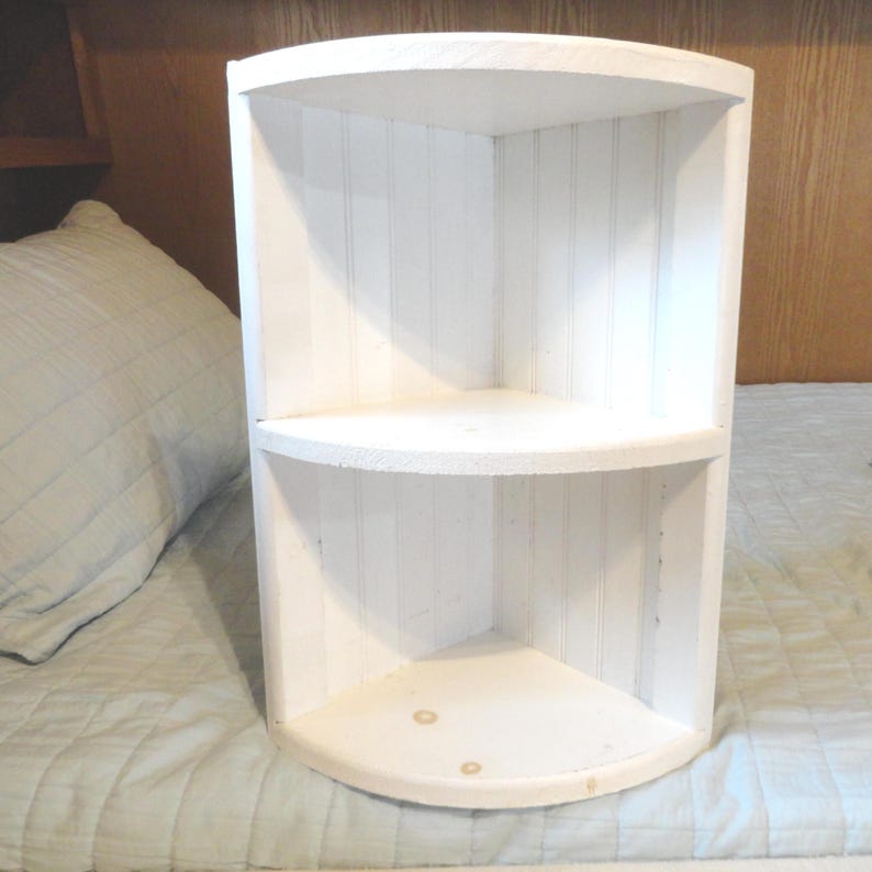 Vintage Wooden Two Tier Corner Shelf, Book Rack, Farmhouse Home Decor, Self Stand Bild 4