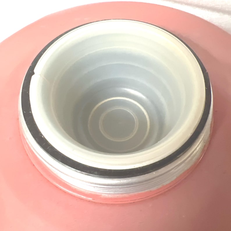 Vintage Pink Thermal 1 Gallon Jug Cooler, Liquid Metal, Porcelain & Plastic, Surface Rust, Dents image 5