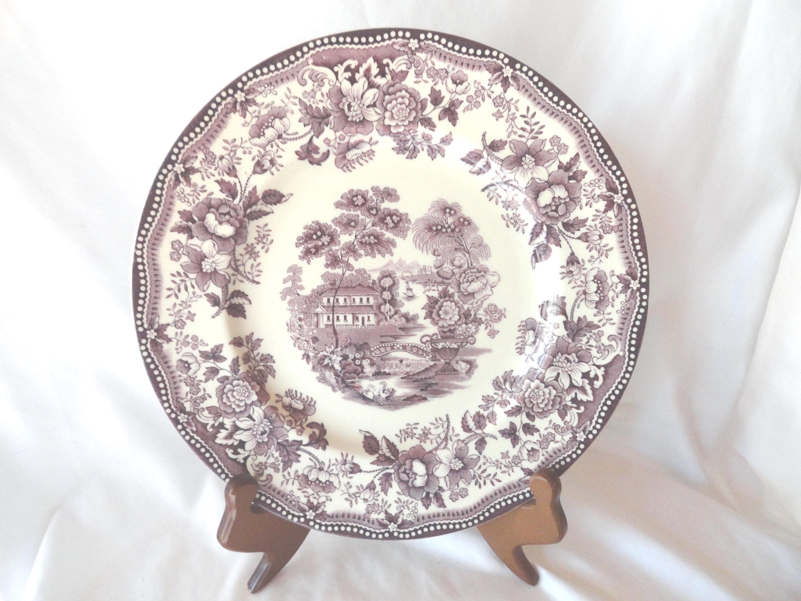 Vintage Purple Transferware Dinner Plate, Tonquin, England - Etsy