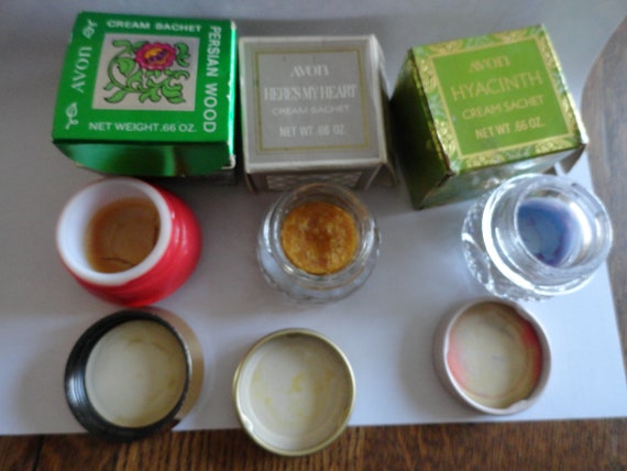 Vintage Avon Cream Sachet NOS Small Glass Jar Scented 1970s
