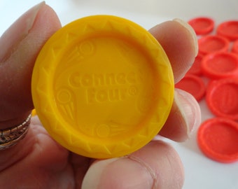 Vintage Connect Four Game Piece Choice: Red, Yellow, Milton Bradley
